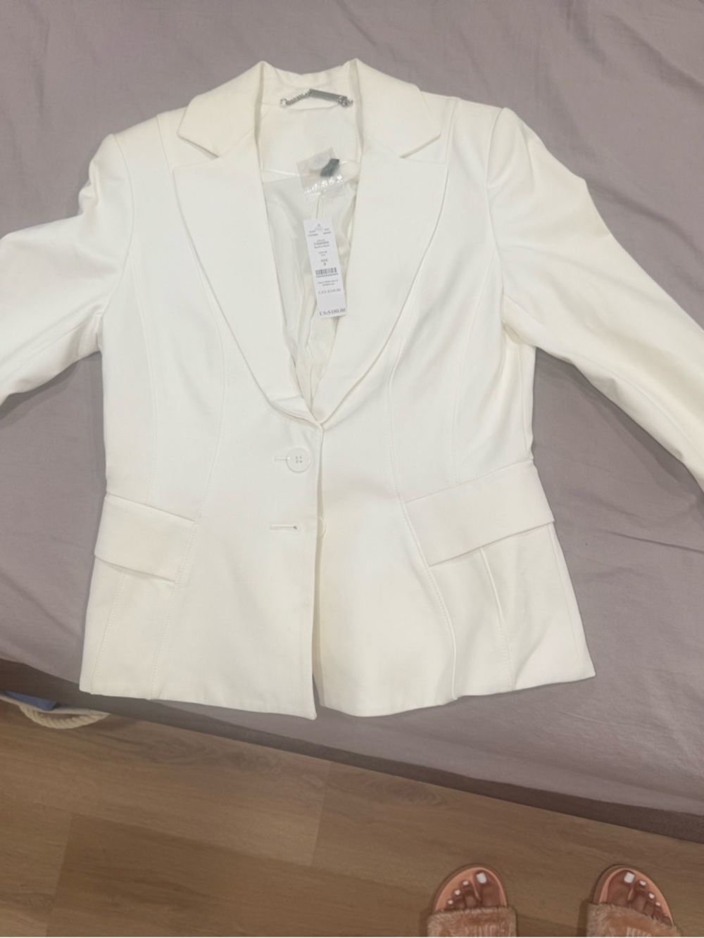 Women's White Double-Button Tailored Blazer